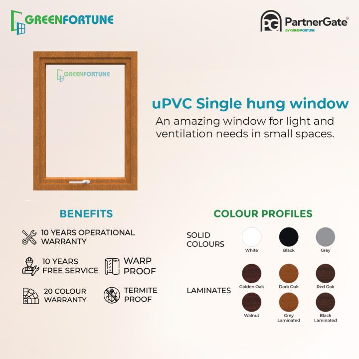 uPVC single hung windows