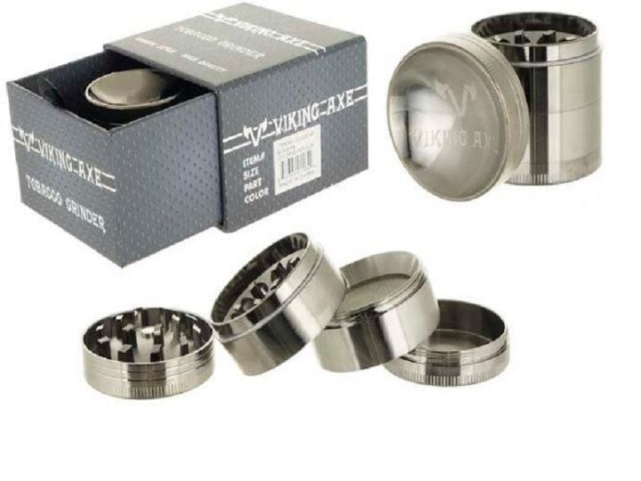Viking Axe Grinder 50mm 4-Part with Sunken Shape (GV002-50) – Durable Zinc Alloy Herb Grinder