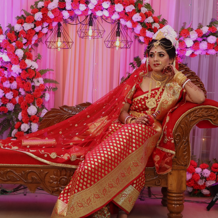 Grace in Red: A Bride’s Timeless Beauty