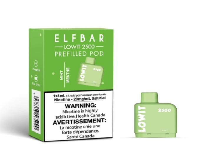 Elf Bar Lowit 2500 Puff Prefilled Pod 10-Pack of Long-Lasting, Flavorful Vaping